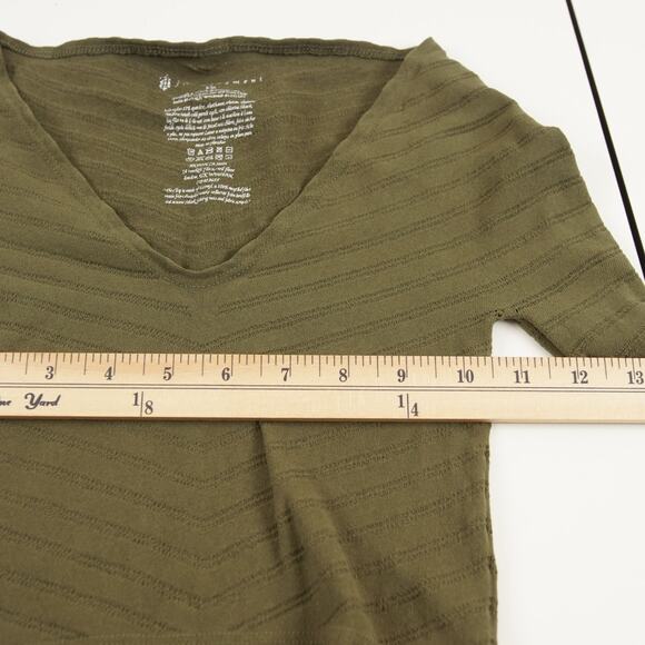 Free People Movement Green Gone Adrift Sheer Long Sleeve Crop Top Sz S - Picture 3 of 6